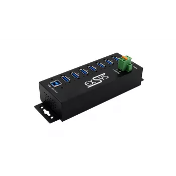 EXSYS USB 3.2 Gen1 7-Port Industrial Hub with DIN-Rail Kit and 15kV ESD Protection (EX-1187HMVS-2)