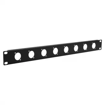 EXSYS 19 inch 1U Rack Panel with 8 D-Type (XLR) Cutouts, Black EX-49297