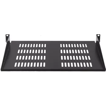 Rockstable RS19-FH18 19 inch 1U fast bund 400 mm dybde 25 kg bæreevne sort