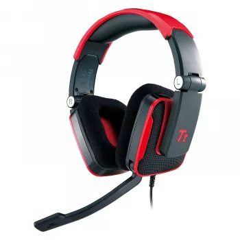 Thermaltake Tt eSPORTS SHOCK gaming-headset - Royal Red, kabelbundet 3,5 mm, over-ear, indtrækkelig mikrofon, foldbar