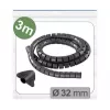 Quadrios 25CA740 Braided Cable Sleeve, Expandable PET, Black, 3 m, for 25-32 mm Bundles
