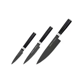 SAMURA 3-delt køkkenknivsæt, MO-V, stonewash
