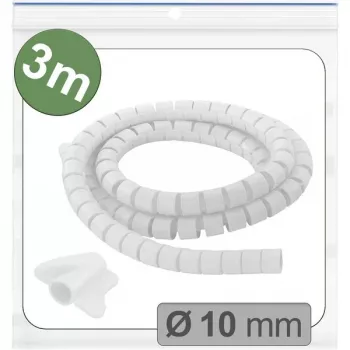 Quadrios 25CA743 Expandable Braided Cable Sleeve, PET, White, 3 m, 10 mm max bundle