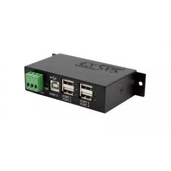 EXSYS EX-1594HMS USB 2.0 4-port industri-hub med DIN-skinne-kit