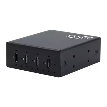 EXSYS EX-12274HMS USB 3.2 Gen 2x1 4-port industriel metal-hub, 10Gbps, 15KV ESD, væg-/DIN-skinne-montering