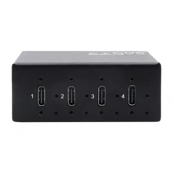 EXSYS EX-12274HMS USB 3.2 Gen 2x1 4-port industriel metal-hub, 10Gbps, 15KV ESD, væg-/DIN-skinne-montering