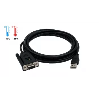 EXSYS EX-1311-2FT USB 2.0 til RS-232 seriel adapter, DB9 hunstik, FTDI-chipset, industrielt temperaturområde