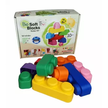 Gerardo's Toys GT3108 blødt byggeklodssæt, 10 dele, EVA-skum, flerfarvet