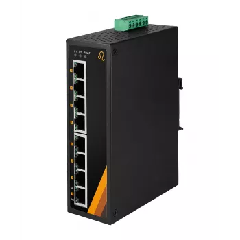 EXSYS EX-6226POE industri 8-port Gigabit PoE+ switch, 12-36VDC, DIN-skinne