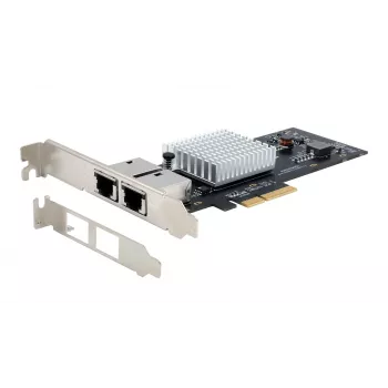 EXSYS Dual 10 Gigabit Ethernet PCIe x4-kort, Intel X550-AT2, 2x RJ45, low-profile EX-60222