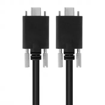 EXSYS USB 3.2 Gen 2x1 Type-C-kabel med låsende fingerskruer, 1,0m, sort EX-K1592V-1.0