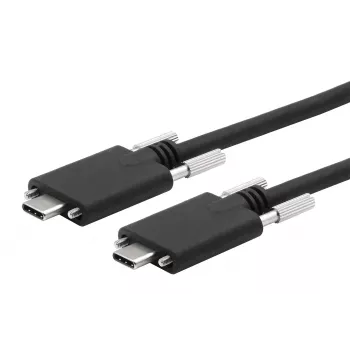 EXSYS USB 3.2 Gen 2x1 Type-C-kabel med fingerskruer, 3,0m, sort EX-K1592V-3.0