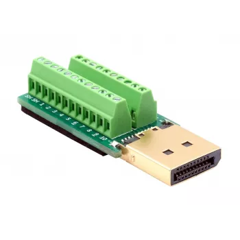 EXSYS EX-49052 DisplayPort Male to 20-Pin Screw Terminal Block Adapter