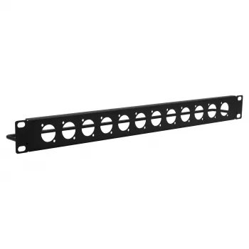 EXSYS EX-49299 19 inch 1U rackpanel med 12 D-type-udsparinger og kabelstyringsskinne