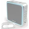 Honeywell DC915SGL trådløst dørklangesæt, 200 m rækkevidde, 90 dB, 8 melodier, sølv/grå