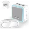 Honeywell DC515SP2L trådløs dørklange med stikdåse-gong og trykknap, 150 m rækkevidde, 6 melodier, hvid