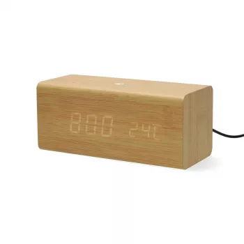 Nedis digitalt radiovækkeur træ
