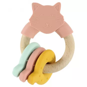 Trixie bidelegetøj af træ og silikone, kat, fra 0 måneder