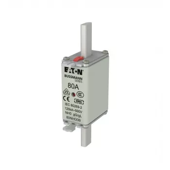 Eaton 80NHG0B NH-sikring størrelse 0, 80 A, 500 V AC, gG, mekanisk indikator, 3-pak