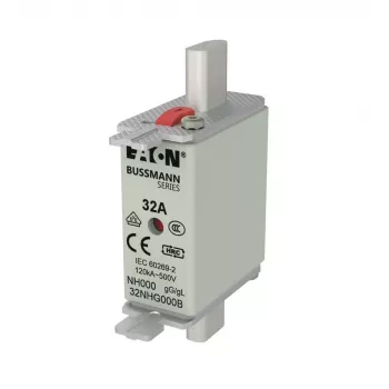 Eaton 32NHG000B NH-sikringsindsats med mekanisk indikator, 32 A, 500 V AC, størrelse 000, gG, 3-pak