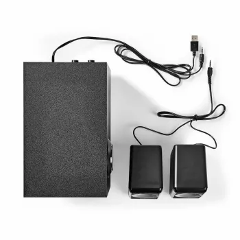 Nedis CSPR10021BK 2.1 pc-højttalersæt, 33 W, USB-drevet, sort