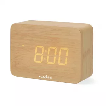 Nedis digitalt radiovækkeur, træ