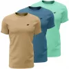 Herre T-shirt 4F M4481 3-pak beige, blå, mintgrøn 4FWSS26TTSHM4481 91S 2XL