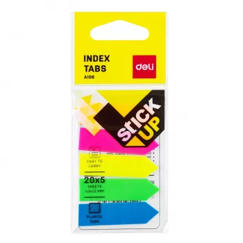 DELI Stick Up indeksflag PP 50x12 mm 100 blade sorterede farver (D338199)