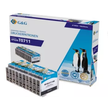 G&G kompatibelt blækpatron-sæt til Canon PGI-710/CLI-711 – sort, cyan, magenta, gul – 4-pak (NP-R-0711 serie) 1P0711-10