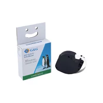 G&G BM-D-G-91221 mærkebåndskassette 12 mm x 4 m hvid/sort til DYMO