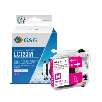 G&G kompatibel blækpatron til Brother LC-123M magenta (14500)