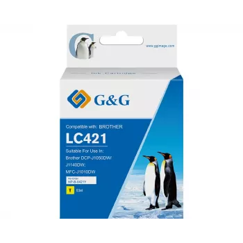 G&G kompatibel blækpatron Brother LC421Y gul (200 sider) 20562