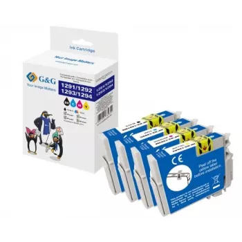 G&G 14813 XL blækpatron-multipack til Epson T1295 (sort, cyan, magenta, gul)