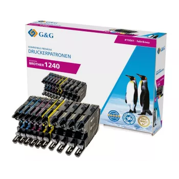 G&G kompatibel blækpatron-multipack sort, cyan, magenta, gul NP-B-0075BK (1P750-10)