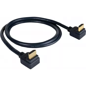 Kramer C-HM/RA2 serie C-HM/RA2-6 high-speed HDMI-kabel med Ethernet, vinklet HDMI-han til vinklet HDMI-han, 1,8 m, tredobbelt skærmet, grå, 4K-understøttelse 97-0144006
