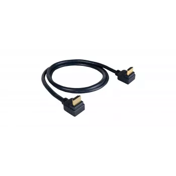 Kramer C-HM/RA2 serie C-HM/RA2-6 high-speed HDMI-kabel med Ethernet, vinklet HDMI-han til vinklet HDMI-han, 1,8 m, tredobbelt skærmet, grå, 4K-understøttelse 97-0144006