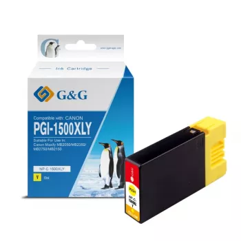 G&G kompatibel Canon PGI-1500XLY blækpatron i gul med høj kapacitet