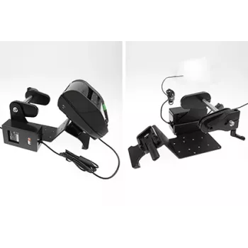 Brodit printerholder med etiketrullefunktion til Zebra Alpha 30L/40L, VESA 75/AMPS, MultiMoveClip, batterieliminator (217038)