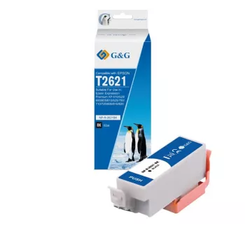 G&G XL sort blækpatron kompatibel med Epson 26XL (T2621, C13T26214012) - 14657