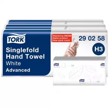 Tork Advanced H3 Z-fold håndklæder 2-lags hvid (290258) – 3750 håndklæder