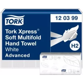 TORK Xpress H2 Advanced multifold håndklæder, 2-lags, hvid, 2850 ark (120399)