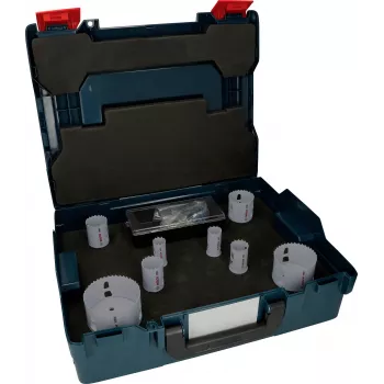 Bosch Progressor til træ og metal hulsavssæt, 7-dele, 20-114 mm diameter, Power Change-fatning, HSS bi-metal, med kuffert 2608594431