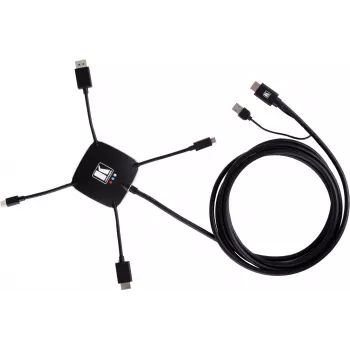 Kramer K-SPIDER multi-format præsentationsadapterkabel - HDMI/DisplayPort/Mini DisplayPort/USB-C til HDMI/USB - 3,05 m - 4K aktiv 91-00015599