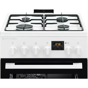 Electrolux LKK560232W fritstående gaskomfur med elovn, 58 L, hvid