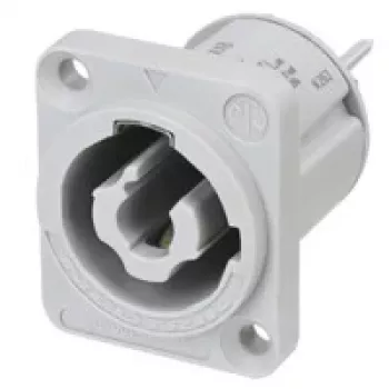 Neutrik NAC3MPXXB powerCON TRUE1 TOP Chassis Connector, Male, 2+PE, 20 A, 250 V AC, Grey, Panel Mount