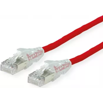Dätwyler CAT 6a SFTP PiMF LSZH patchkabel, RJ-45 stik til RJ-45 stik, 15 m, rød, 10 Gbps, 500 MHz, snagless 21.05.0616