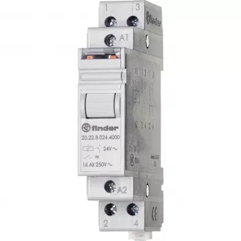 FINDER 20.22.8.024.4000 Strømpulsrelæ 24 V AC 2 NO 16 A DIN-skinne
