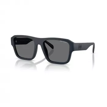 Armani Exchange Herre AX4154SU-56 Rektangulære solbriller, sort stel, grå glas, 56mm