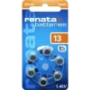 Renata ZA13.DP6 0HG Zink-luft høreapparatbatteri PR48, 1,4 V, 305 mAh, 6-pak