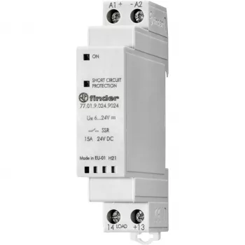 Finder Solid-State-relæ 77 Serie 24V DC-indgang 2A 1NO stikmontage 770190249024